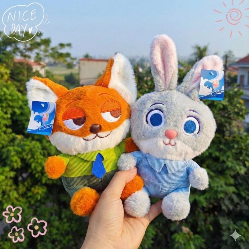 Gấu Bông Judy Nick Thỏ Và Cáo Trong Zootopia, Gấu Bông Zootopia Nổi Tiếng Quà Tặng Cho Bạn Trai,Bạn Gái/Nữ, Bé