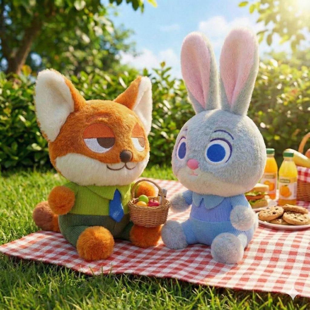 Gấu Bông Cáo Nick Và Thỏ Judy Dáng Ngồi Dễ Thương, Gấu Bông Zootopia Phim Nổi Tiếng Quà Tặng Cho Bạn Gái,Bạn Trai,Cho Bé