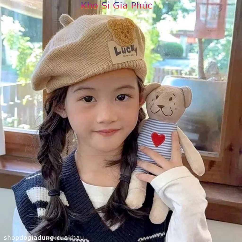 Mũ Len Nồi Gấu Lucky dễ thương cho bé từ 6 tới 36 tháng