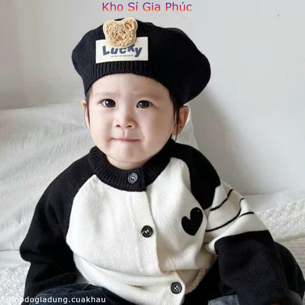 Mũ Len Nồi Gấu Lucky dễ thương cho bé từ 6 tới 36 tháng