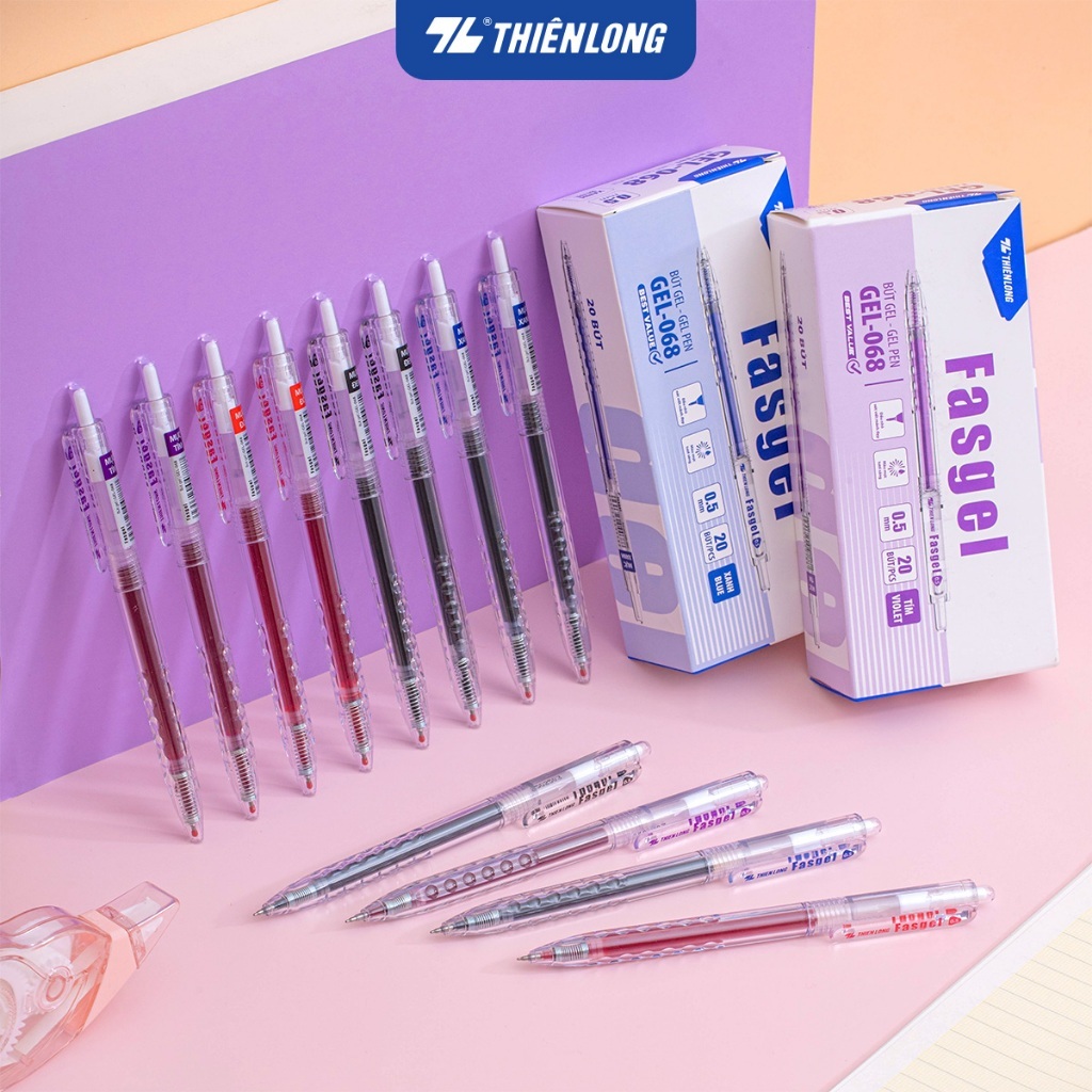 Combo 5/10/20 Bút gel Fasgel Thiên Long GEL-068 - Bút mực gel Thiên Long nét viết 0.5mm