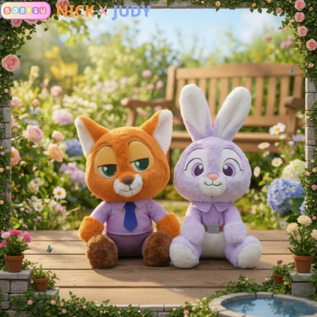 Gấu Bông Nick Judy Kiểu Ngồi Dễ Thương, Gấu Bông Zootopia Thỏ Và Cáo Quà Tặng Cho Bé, Bạn Gái,Người Yêu