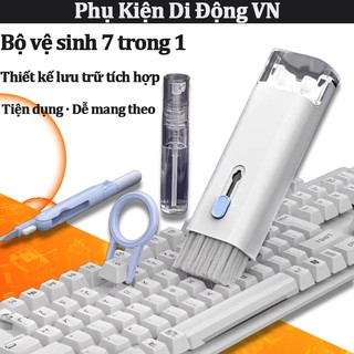 Bộ bàn chải vệ sinh đa năng 7 trong 1 làm sạch sâu bàn phím màn hình tai nghe laptop điện thoại