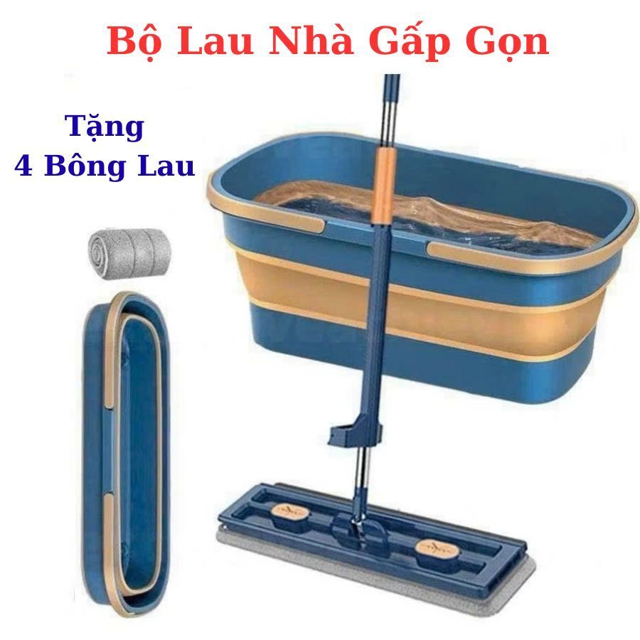 Bộ Chổi Cây Lau Nhà  Gấp Gọn kèm Bông Lau Tiện Lợi Thông Minh Đa năng 1986