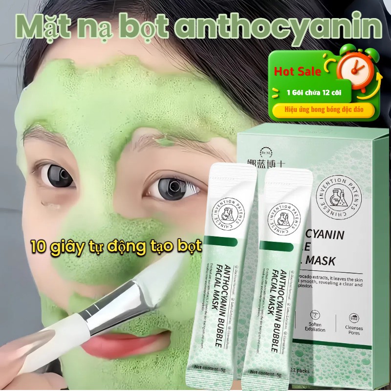 Vita mặt nạ bọt anthocyanin Gel Tẩy Tế Bào Chết Bộ Mặt Nạ làm sạch sâu thu nhỏ lỗ châ