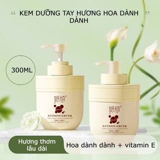 Kem Dưỡng Da Tay Hoa Dành Dành Vitamin E 300ml – Dưỡng Ẩm Tay Thơm Lâu, Thấm Nhanh, Không Nhờn Rít