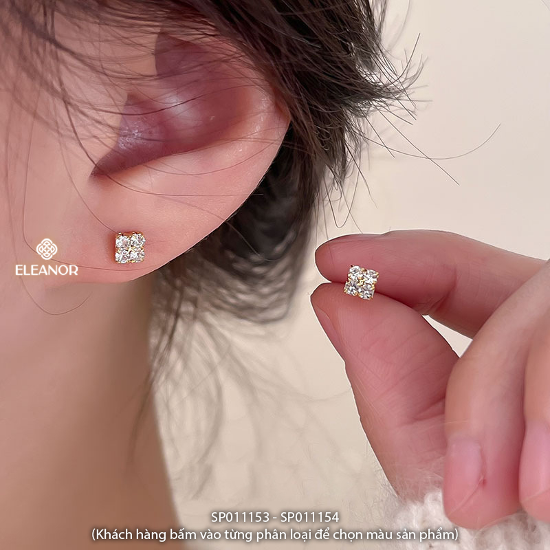 Bông tai nữ chuôi bạc 925 Eleanor Accessories đính đá phụ kiện trang sức khuyên tai mini 11153