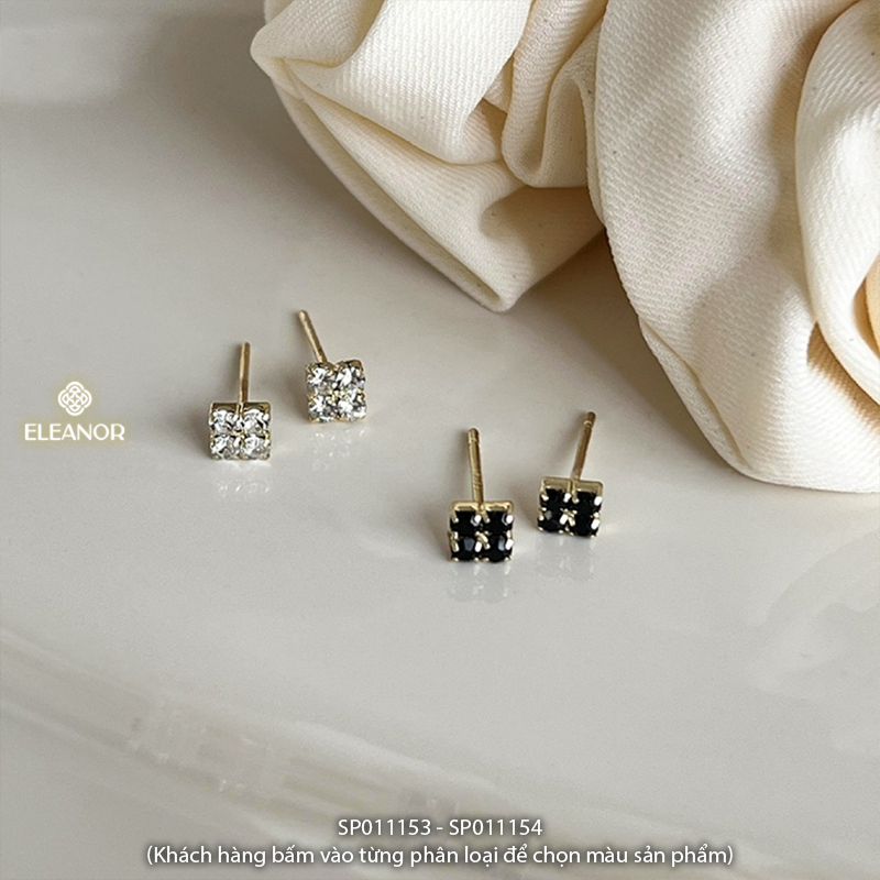 Bông tai nữ chuôi bạc 925 Eleanor Accessories đính đá phụ kiện trang sức khuyên tai mini 11153