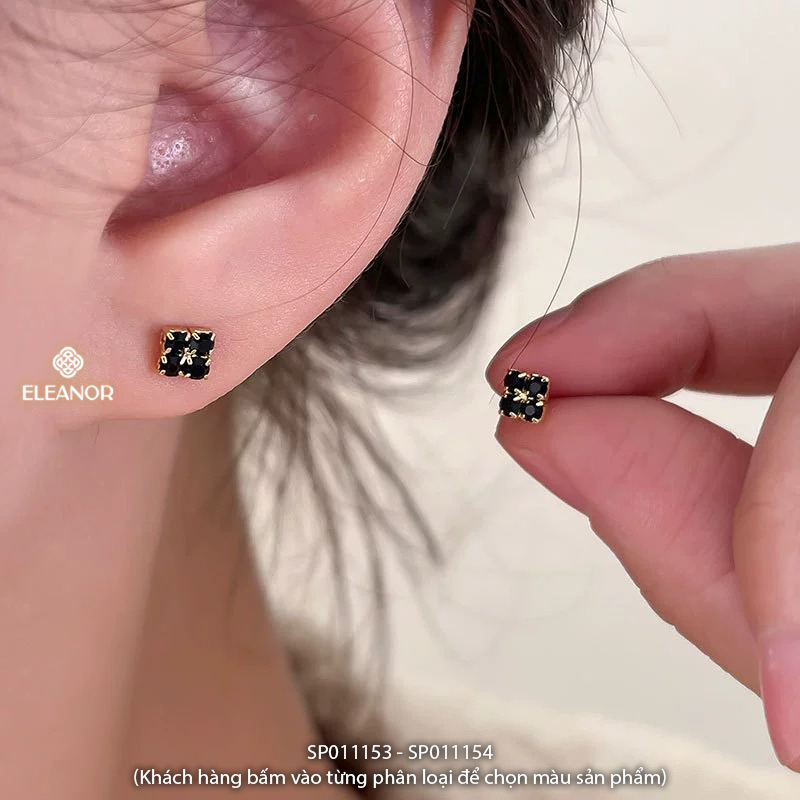 Bông tai nữ chuôi bạc 925 Eleanor Accessories đính đá phụ kiện trang sức khuyên tai mini 11153