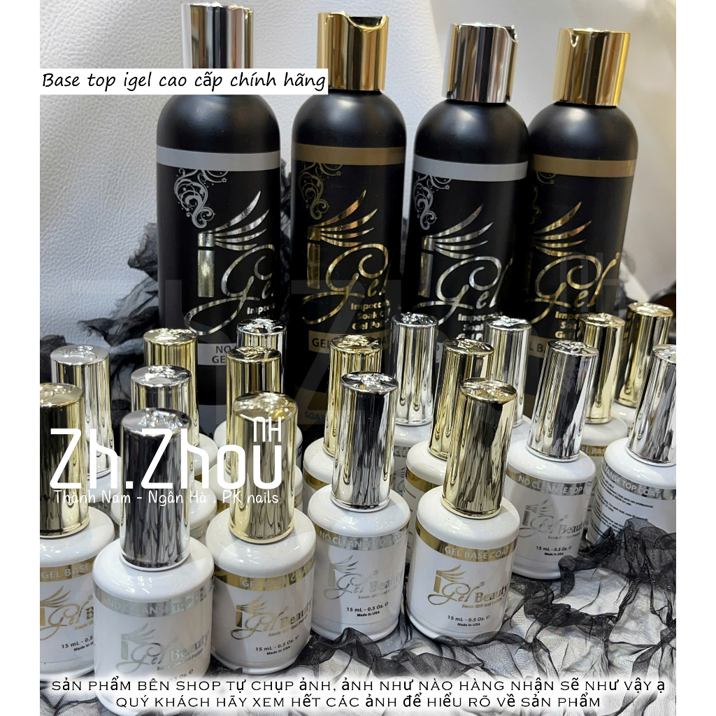 Base top Igel 226gr, top igel cao cấp - Sơn gel liên kết và top phủ bóng, igel 226g, igel chai to