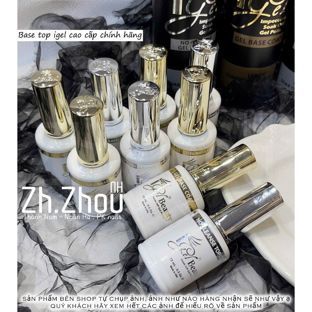 Base top Igel 226gr, top igel cao cấp - Sơn gel liên kết và top phủ bóng, igel 226g, igel chai to