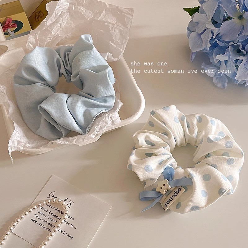 Dây buộc tóc màu xanh đẹp Dây buộc tóc đuôi ngựa Phụ kiện tóc cho nữ
