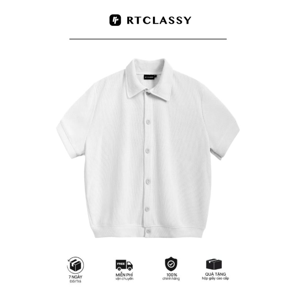 Áo Polo RTCLASSY Button Chất Liệu Cotton Dệt Chéo Dày Dặn Không Nhăn Form Regular Trẻ Trung.