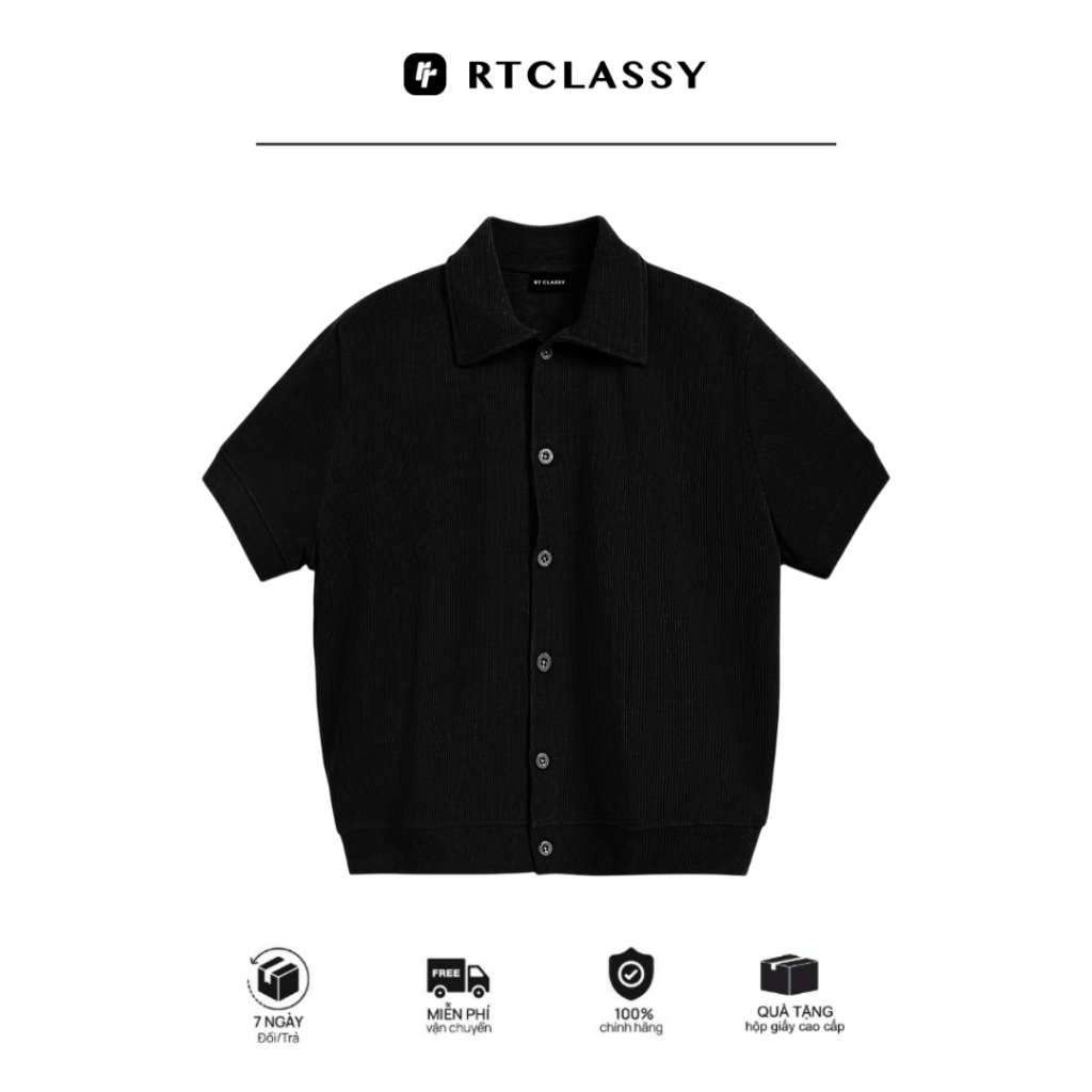 Áo Polo RTCLASSY Button Chất Liệu Cotton Dệt Chéo Dày Dặn Không Nhăn Form Regular Trẻ Trung.