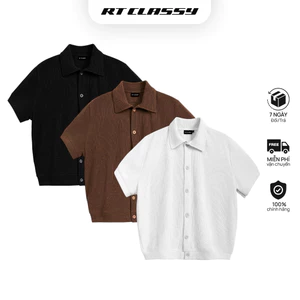 Áo Polo RTCLASSY Button Chất Liệu Cotton Dệt Chéo Dày Dặn Không Nhăn Form Regular Trẻ Trung.