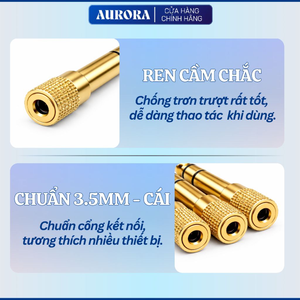 Jack chuyển đổi âm thanh 6.5mm ra 3.5mm stereo - Đầu chuyển tai nghe piano, organ, loa, amply