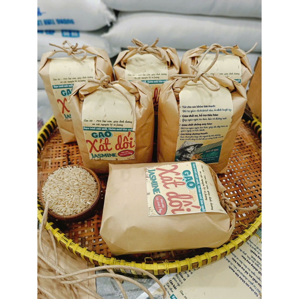 10kg gạo Jasmine xát dối - giá tốt - gạo tươi xát mới, giàu vitamin & các nguyên tố vi lượng - tốt cho người tiểu đường.