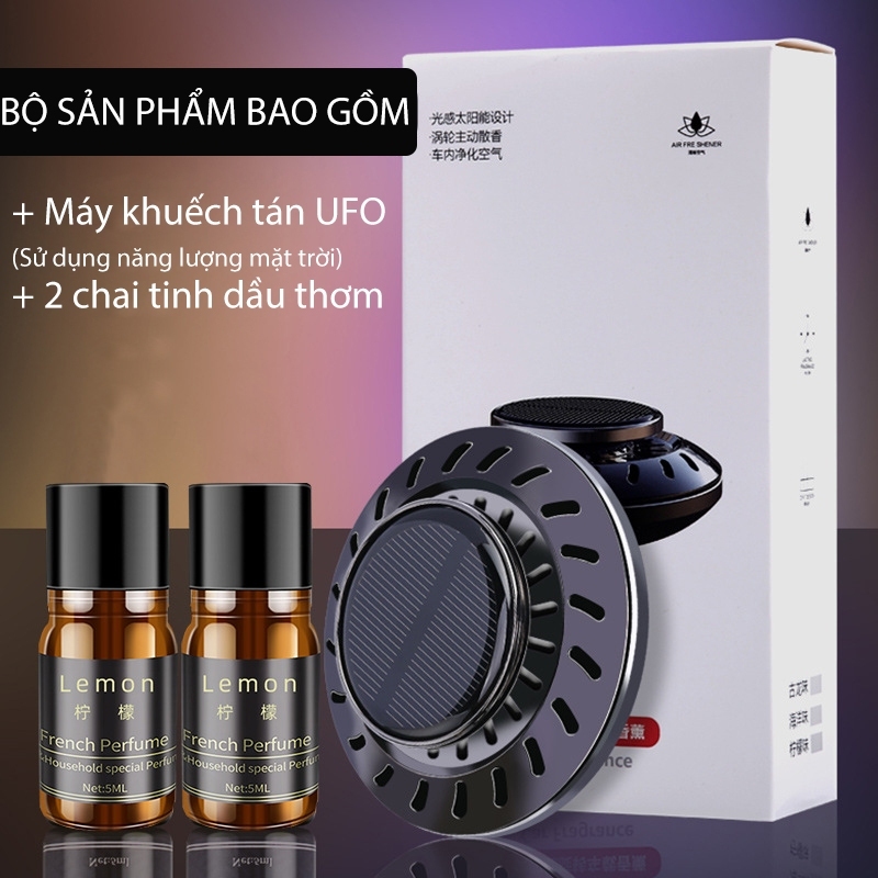 Máy Khuếch Tán Tinh Dầu Ô Tô VaromaS KT81 – Đĩa Bay UFO, Xoay Năng Lượng Mặt Trời