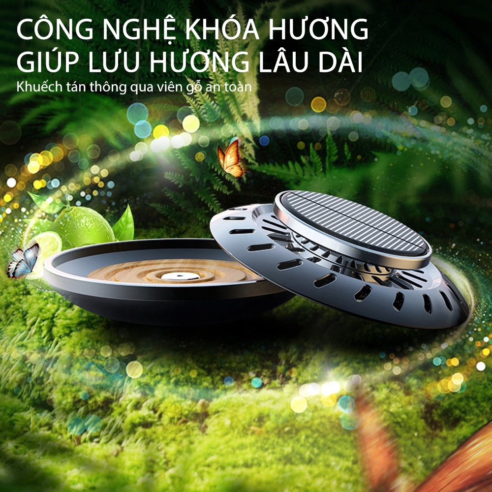 Máy Khuếch Tán Tinh Dầu Ô Tô VaromaS KT81 – Đĩa Bay UFO, Xoay Năng Lượng Mặt Trời