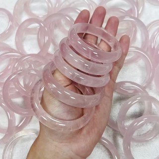 Vòng tay đá thạch anh hồng vòng xinh đá thạch anh nguyên khối tự nhiên ( tinh thế bán trong ) - đá phong thuỷ tuấn trần
