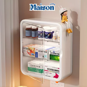 Tủ Thuốc Gia Đình Treo Tường Cửa Trong Suốt MAISON, Kệ Để Thuốc Sơ Cứu Ngăn Chia Chống Bụi Gọn Gàng