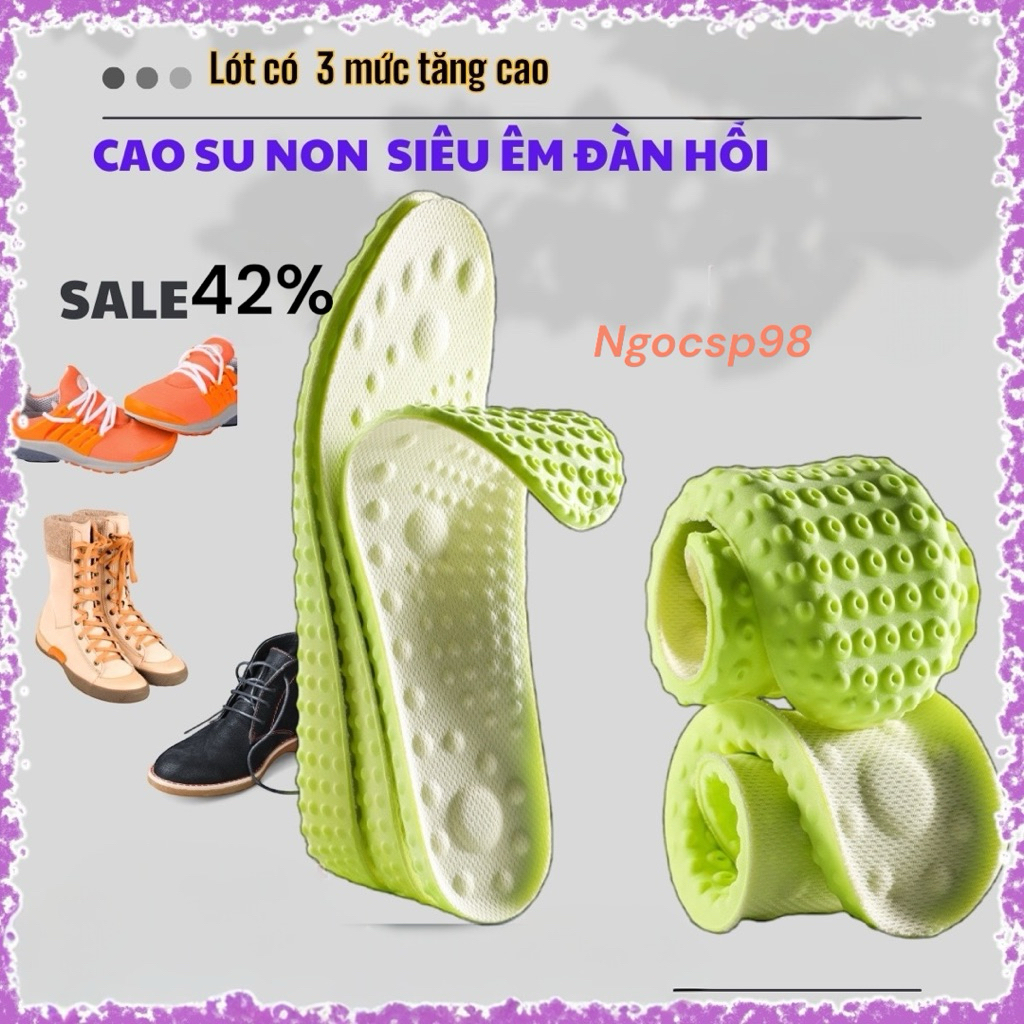 Cặp lót giầy tăng chiều cao hàng chuẩn xịn cao cấp 2026 , chất liệu cao su non êm thoáng đàn hồi không biến dạng