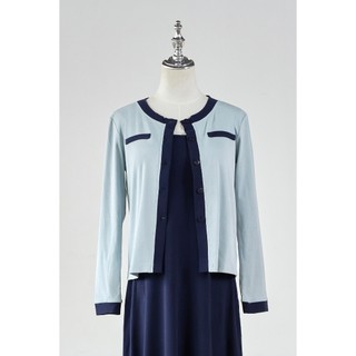 Áo Cardigan Cổ Tròn Phối Màu Phối Đầm Xoè Sát Nách Đệm Ngực LAMER L65C25T012 L63L25T003