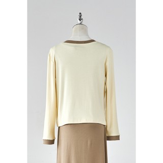 Áo Cardigan Cổ Tròn Phối Màu Phối Đầm Xoè Sát Nách Đệm Ngực LAMER L65C25T012 L63L25T003