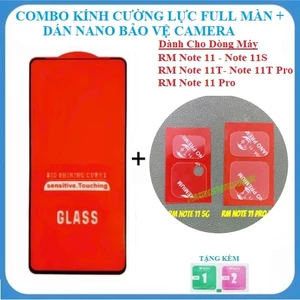Combo kính cường lực Dành Cho Redmi Note 11 Note 11T Note 11S Note 11 Pro full màn hình + dán bảo vệ camera