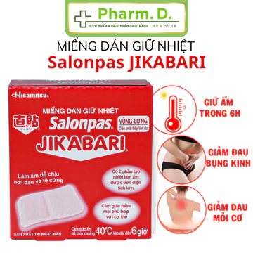 [CHÍNH HÃNG] Miếng Dán SALONPAS Jikabari Hisamitsu Giữ Nhiệt, Làm Ấm Cơ Thể, Giảm Đau Bụng Kinh