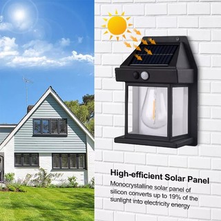 OOKAS Đèn tường năng lượng mặt trời, đèn sợi đốt vonfram siêu sáng