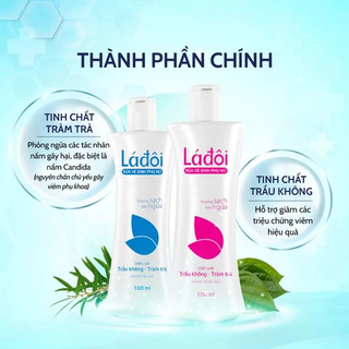 Dung dịch sữa vệ sinh phụ nữ LÁ ĐÔI - Ngăn ngừa mùi, ngứa, viêm nhiễm phụ khoa.