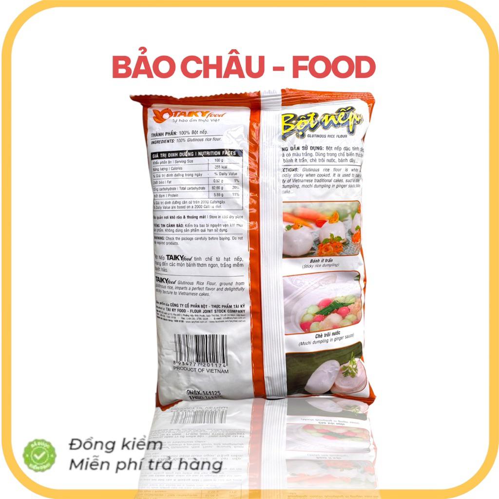 🌾 Bột Nếp Taky Food (400g) - Dẻo Thơm, Trắng Mịn, Chuẩn Vị Truyền Thống