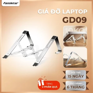 Giá Đỡ LapTop Tản Nhiệt Độ Cao Công Thái Học Ngang Tầm Mắt - Chịu Lực Lên Đến 10KG GD09 Famistar