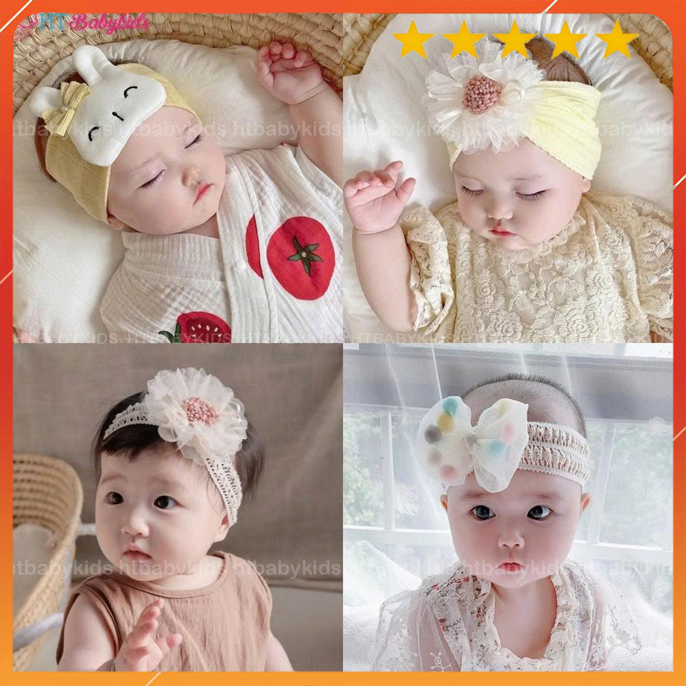 Tổng Hợp Băng Đô Che Thóp Cho Bé HTBABYKIDS Các Mẫu Băng Đô Tuban Cho Bé Gái Sơ Sinh 0-2 Tuổi