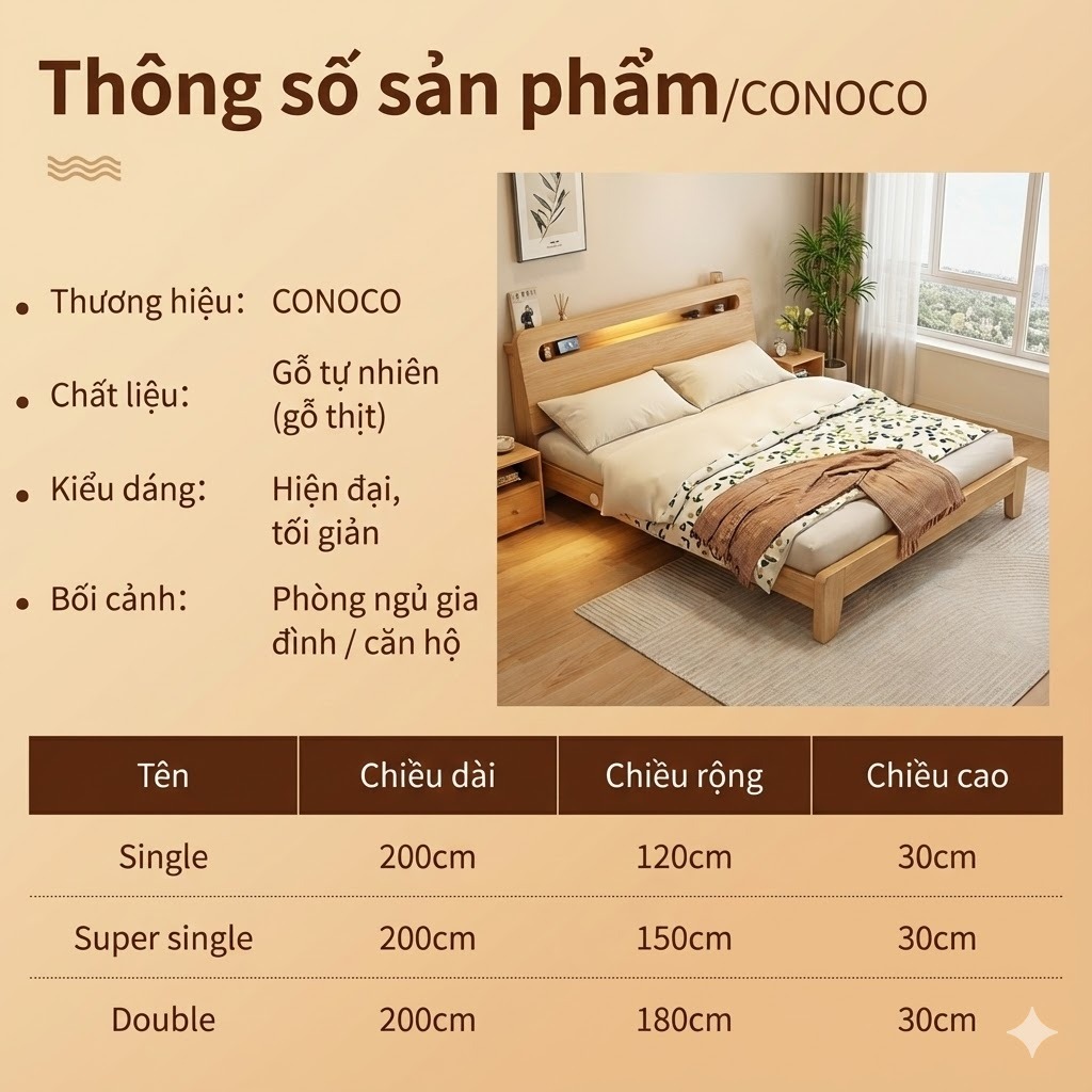 Giường Ngủ Gỗ Tự Nhiên Cao Cấp   BẢO HÀNH 12 THÁNG Decor Phòng Ngủ Hiện Chắc Chắn Chắc Chắn