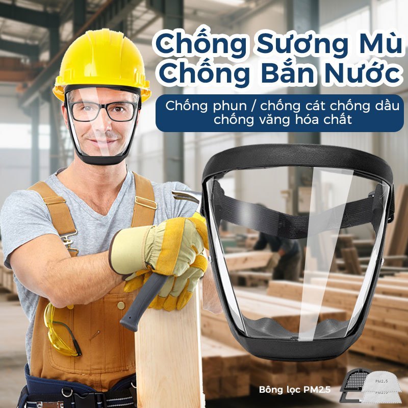 Kính Bảo Hộ Chống Giọt Bắn Cao Cấp - Chất Liệu Trong Suốt, Nhẹ & Chống Mỏi Mắt, Che Chắn Tốt Khỏi Bụi Mịn & Chất Lỏng |