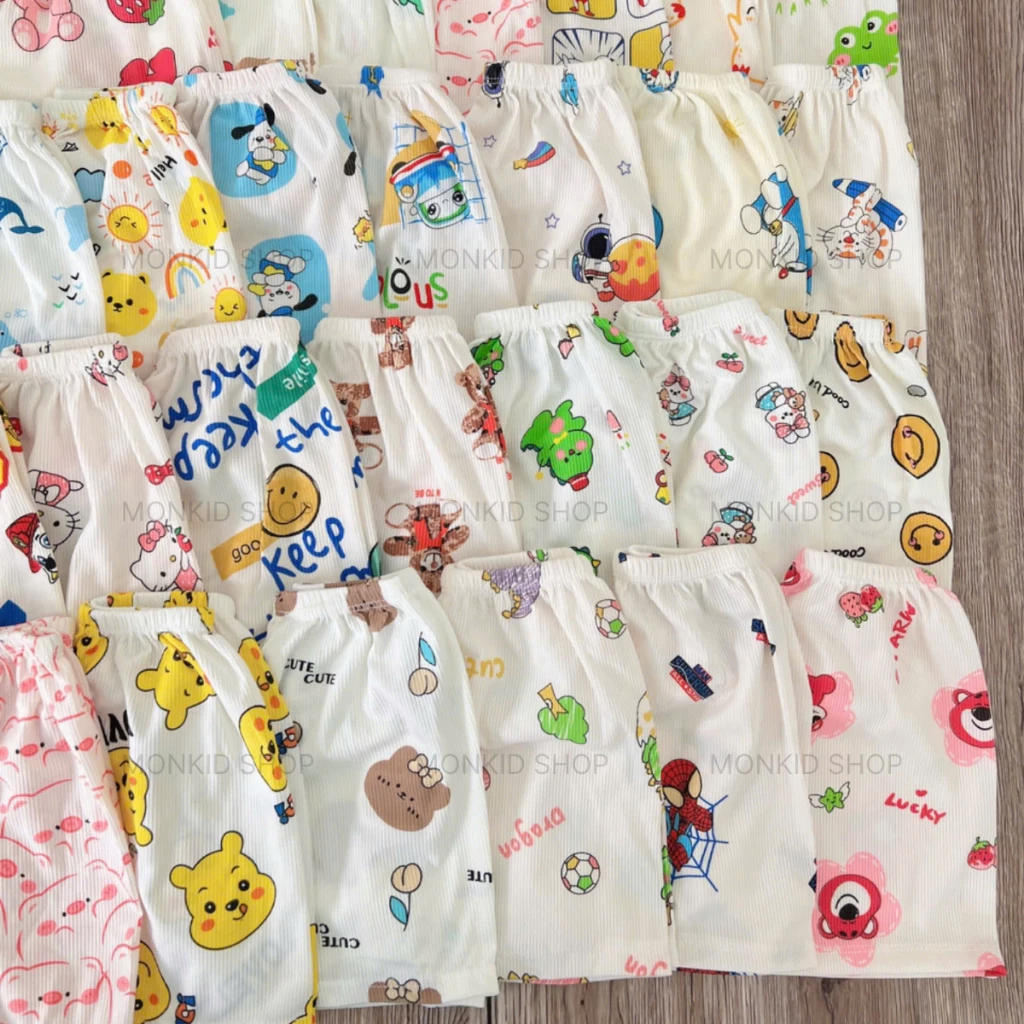 [Peinn] Set 5/10 Quần Cộc Chất Thun Tăm Cho Bé Trai, Bé Gái Size 5-15kg
