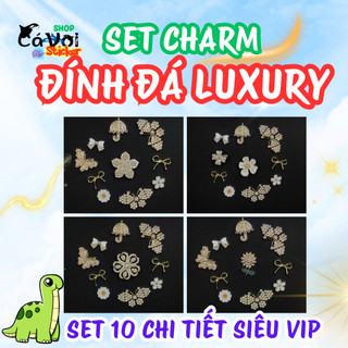 CHARM/STICKER  ĐÍNH ĐÁ: SET CHARM CAO CẤP GẮN DÉP 10 CHI TIẾT LUXURY