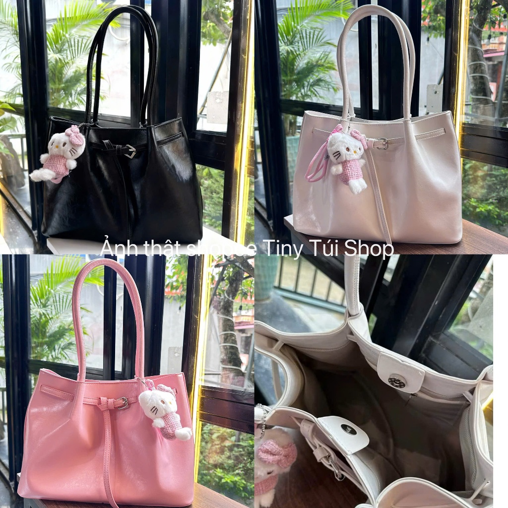 Túi xách công sở tote size 35cm TẶNG KÈM GẤU đeo vai siêu xinh phong cách basic