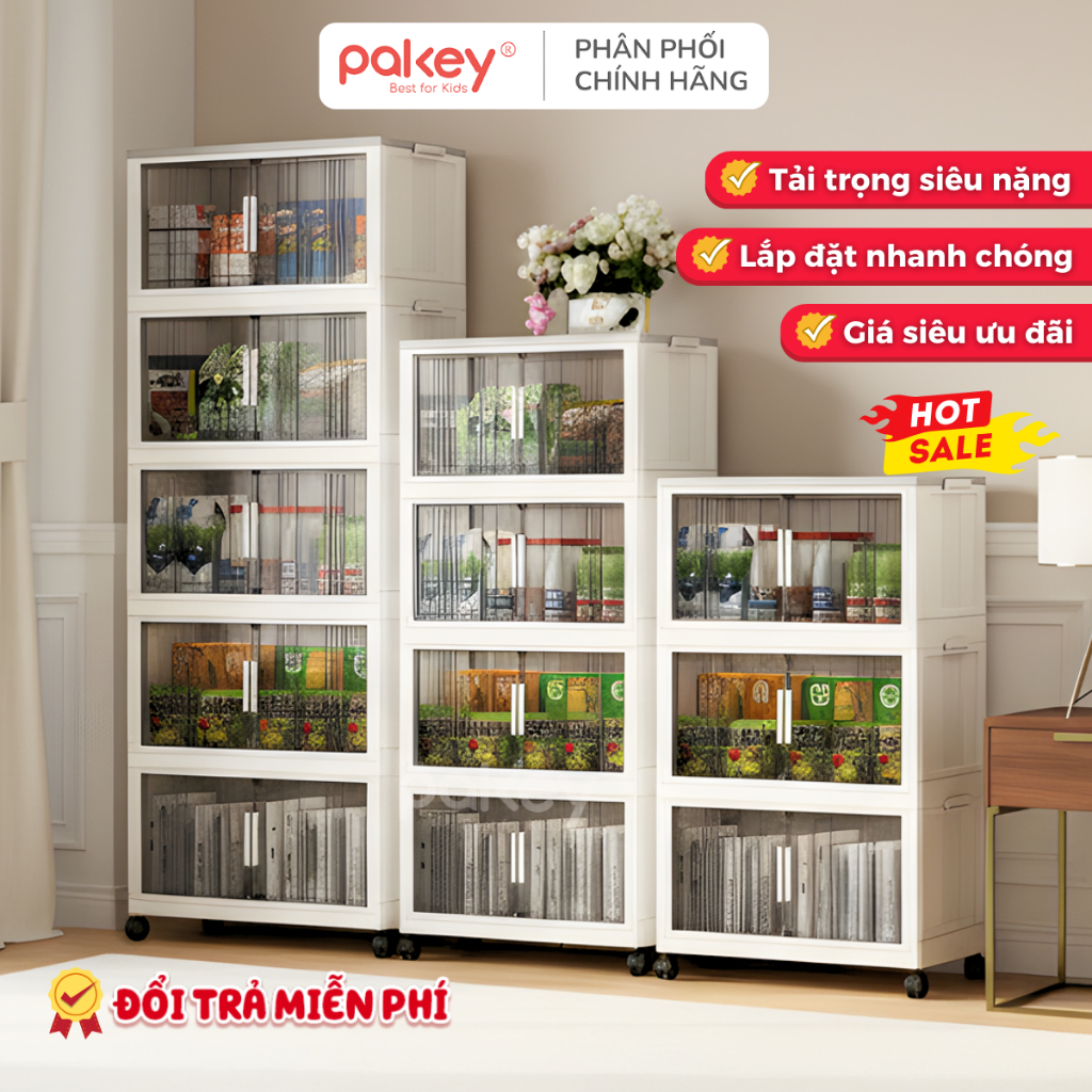 [HỎA TỐC 2H] Tủ Nhựa Cánh Trong Nhiều Tầng Tủ Đựng Đồ Nhiều Ngăn Tiện Lợi Lắp Ráp Dễ Dàng, Chất Liệu Dày Dặn Chắc Chắn