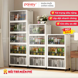 Tủ Nhựa Cánh Trong Nhiều Tầng Tủ Đựng Đồ Nhiều Ngăn Tiện Lợi Lắp Ráp Dễ Dàng, Chất Liệu Dày Dặn Chắc Chắn
