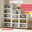 Tủ Nhựa Cánh Trong Nhiều Tầng Tủ Đựng Đồ Nhiều Ngăn Tiện Lợi Lắp Ráp Dễ Dàng, Chất Liệu Dày Dặn Chắc Chắn