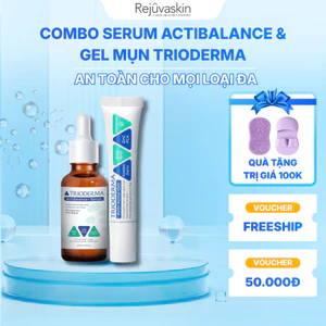 Combo Trioderma Serum 30ml & Gel 15g, Hỗ Trợ Chăm Sóc Da Dễ Mụn, Cân Bằng Da Hằng Ngày