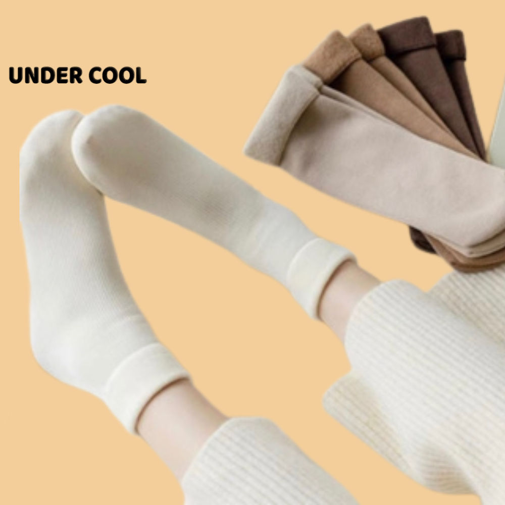Set 5 Đôi Tất Vớ ủ kem Chống nắng len Lót Lông Giữ Nhiệt UNDERCOOL Mềm Mịn Dày Ấm tông mầu Vintage , live TC18