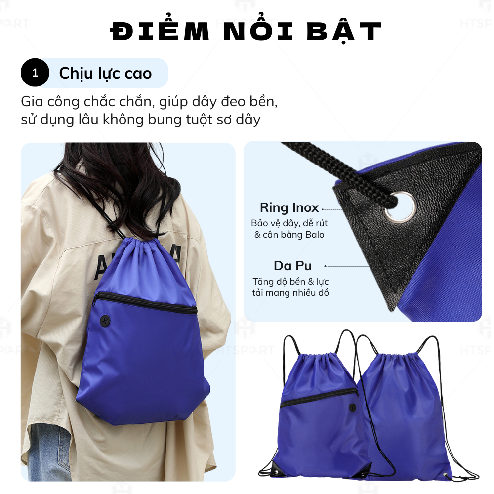 Túi Rút Thể Thao, Balo Túi Dây Rút Thời Trang, Không Logo Nhiều Màu