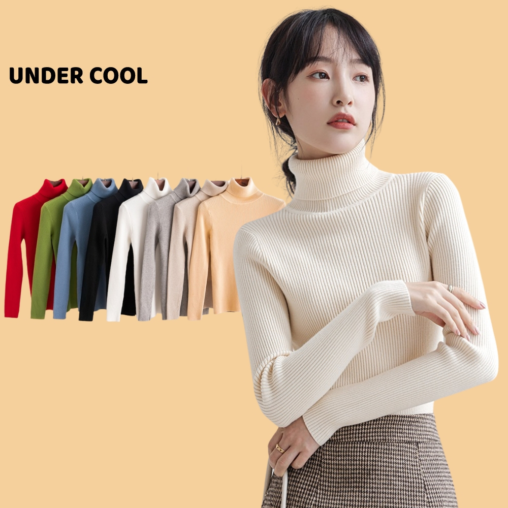 Áo Len tăm Cổ Lọ Nữ giữ nhiệt siêu ấm UNDERCOOL Len Gân Tăm Co Giãn Nhiều Màu sắc trẻ trung , Live ADT02