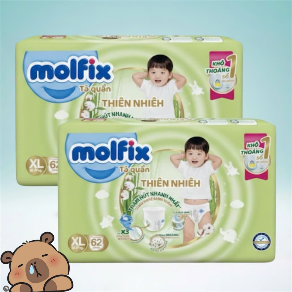 Giá Hời Combo 2 Tã/Bỉm Molfix Ultra – Công Nghệ Mới – Thấm Hút Nhanh, Mỏng Nhẹ – Đủ Size M/L/XL/XXL