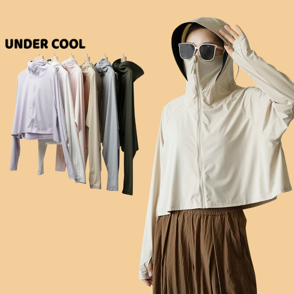 Áo Chống Nắng Nữ Dáng Lửng Xòe Mũ Vành UNDERCOOL Thun Lạnh Thoáng Mát Chống Tia UV live ,  ACN02