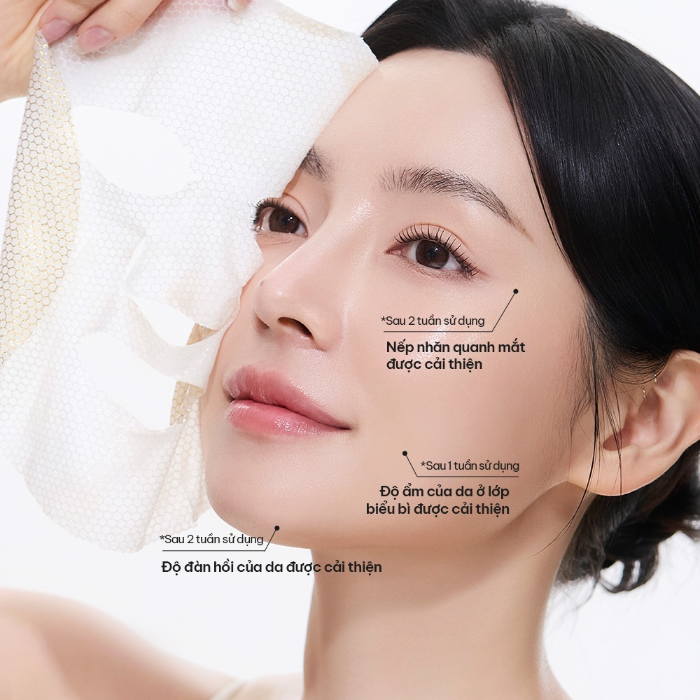 B.O.M Mặt nạ Peptide Power Gold Ampoule Mask Hỗ trợ làm sáng da cải thiện độ đàn hồi và cấp ẩm chuyên sâu